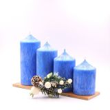 Adventné sviečky 4 x modrá 60x120,100,80,60 mm